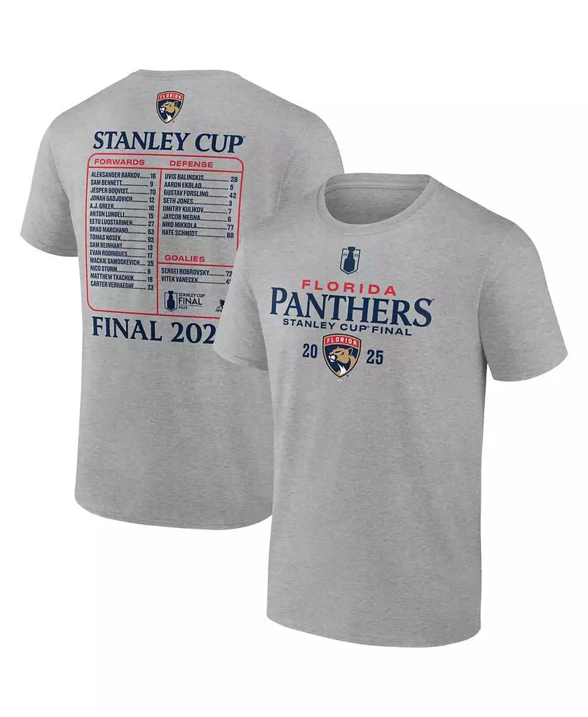 Fanatics Men's Steel Florida Panthers 2025 NHL Stanley Cup Playoffs Roster T-Shirt 1