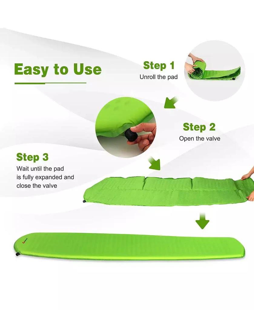 Costway Inflatable Sleeping Pad, Self Inflating Camping Mattress 8
