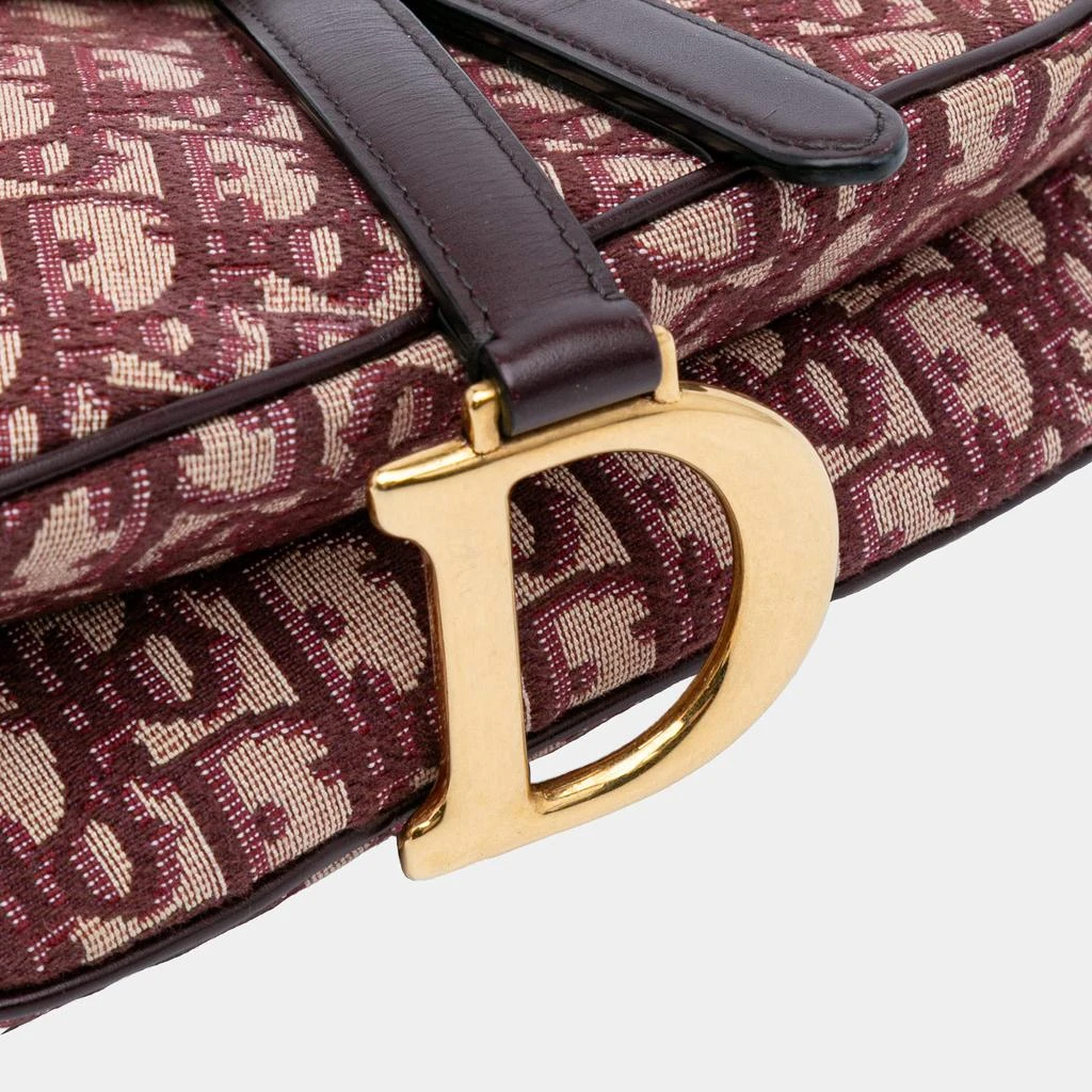 Dior Dior Red Oblique Canvas Saddle Bag 5