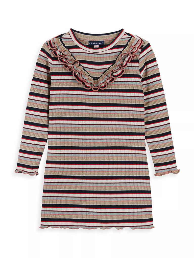 Andy & Evan Little Girl's Striped Rib-Knit Dress