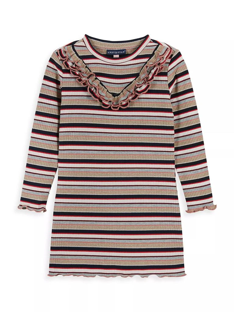 Andy & Evan Little Girl's Striped Rib-Knit Dress 1