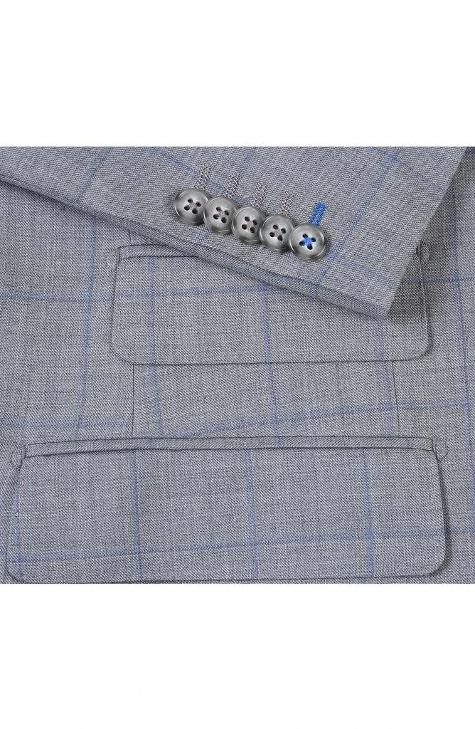 English Laundry Plaid Trim Fit Wool Blend Two-Piece Suit 6