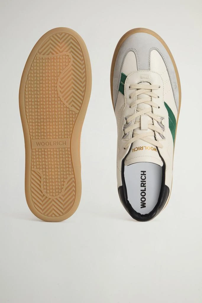 Woolrich Doubleu Tennis Sneakers in Leather with Side Stripes - Men - White 4
