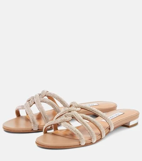 Aquazzura Moondust embellished leather sandals 5