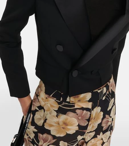 Yves Saint Laurent Cropped wool tuxedo jacket 5