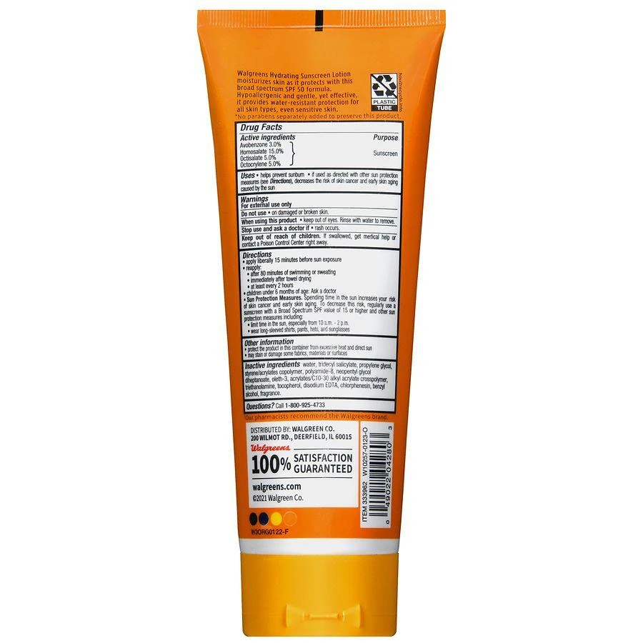 Walgreens SPF 50 Hydrating Broad Spectrum Sunscreen 3