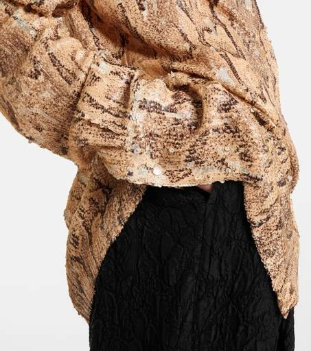 Dries Van Noten Sequined snake-effect shirt 5