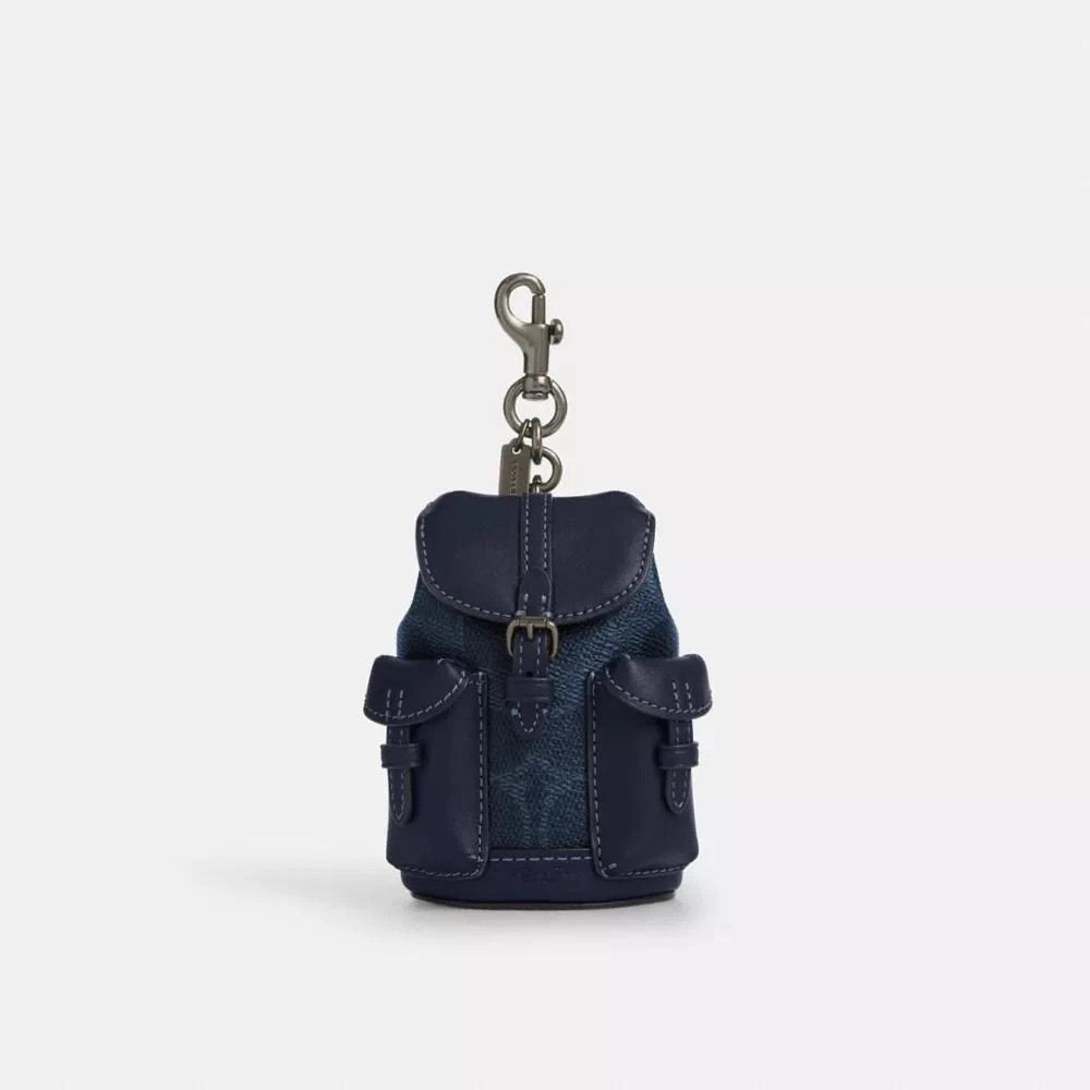 Coach Mini Warner Backpack Bag Charm In Signature Canvas 1