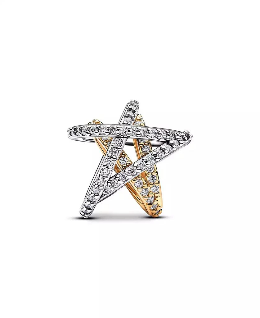 PANDORA Two-Tone Sparkling Crossover Star Charm 1
