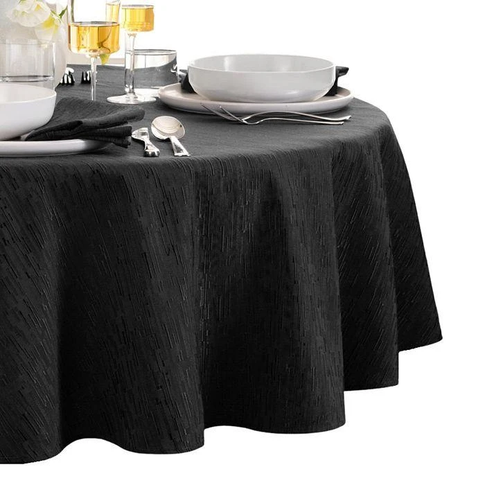 Elrene Home Fashions Continental Solid Texture Water and Stain Resistant Round Tablecloth, 90" 1
