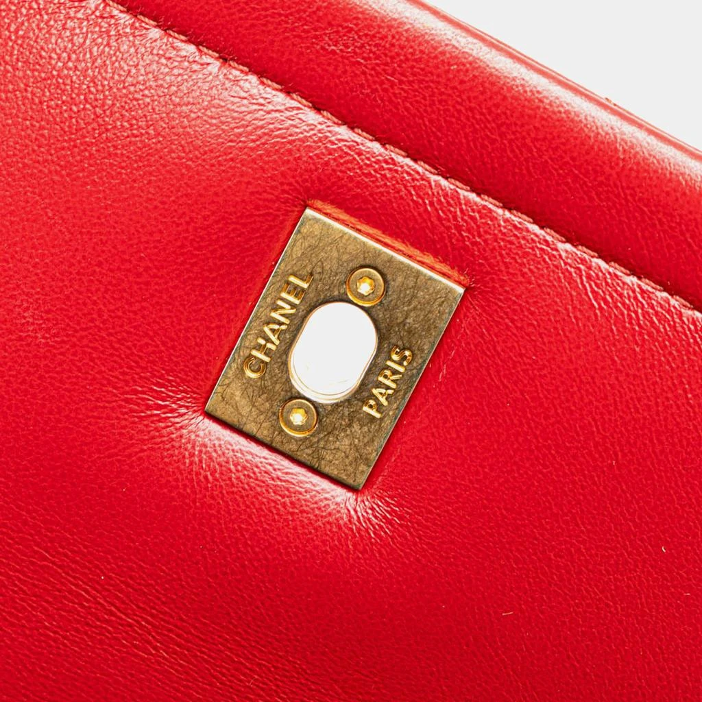 Chanel Chanel Red Lambskin Mini Quilted Soft Square Flap Shoulder Bag 4