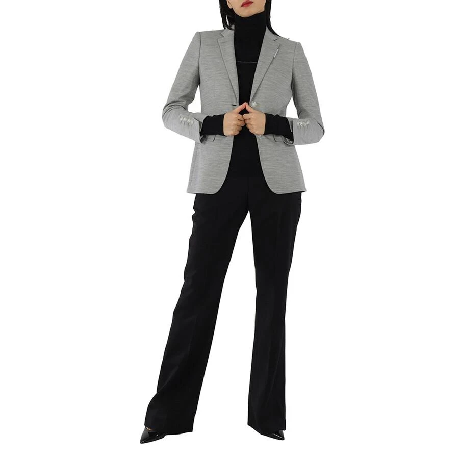 Burberry Grey Taupe Melange Technical Wool Jersey Blazer 2