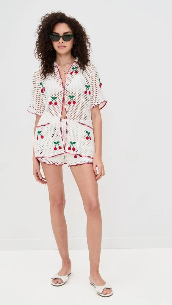 SAYLOR Blithe Cherry Mesh Crochet Short Set 4