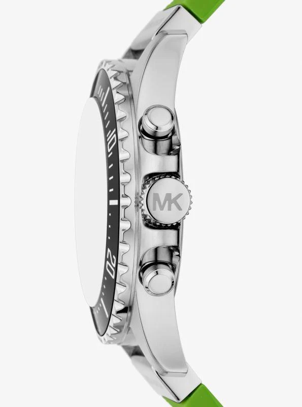 Michael Kors Oversized Everest Silver-Tone and Silicone Watch 2