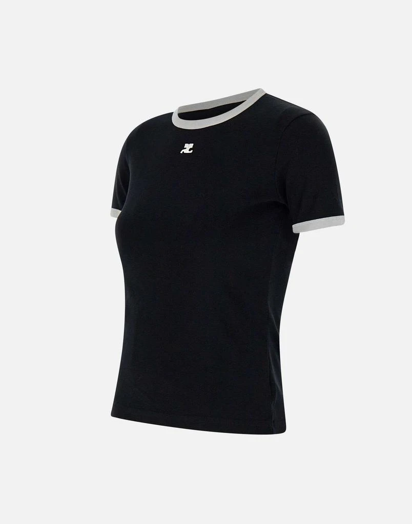 COURREGES ‘Signature contrast’ cotton T-shirt 2