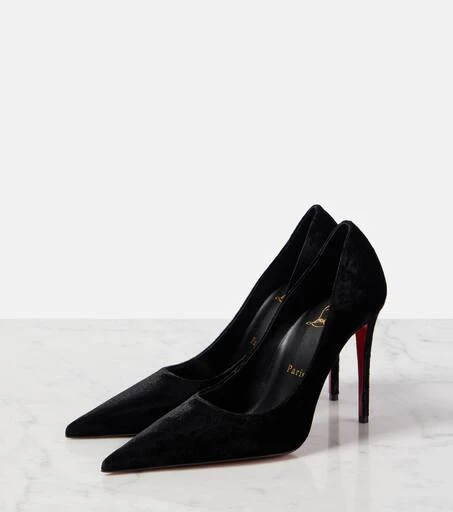 Christian Louboutin Kate Max 100 velvet pumps 4