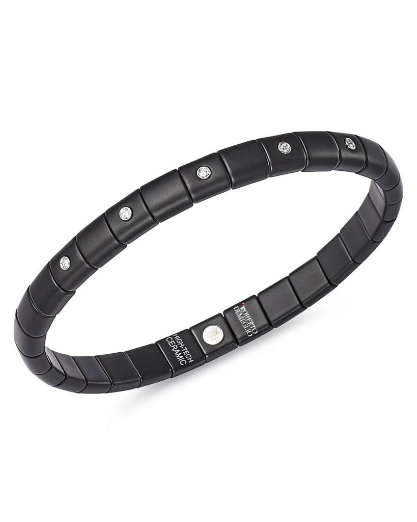 Roberto Demeglio 18K White Gold
Black Ceramic Pura Stretch Bracelet with Alternating Diamond Bezels 1