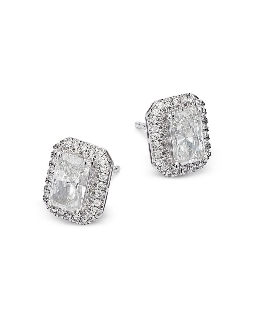 Bloomingdale
s Fine Collection Luxe Collection Certified Lab Grown Diamond Radiant Stud Earrings in 14K White Gold, 1.95 tcw 3