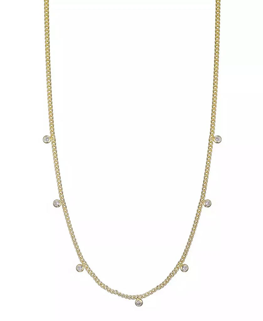 ADORNIA Gold CZ Droplet Curb Chain Necklace