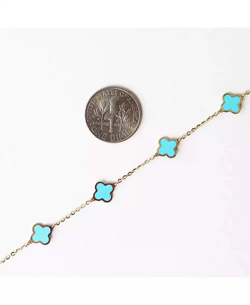 The Lovery Mini Pink Pearl Clover Bracelet 14K Gold 5