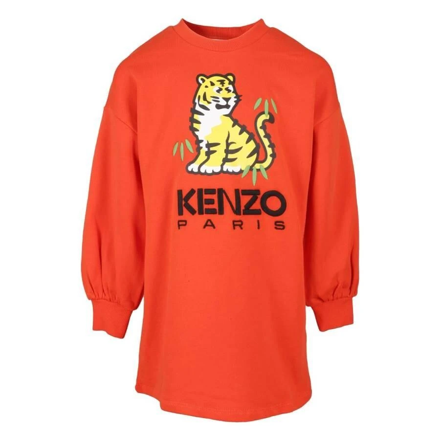 Kenzo Kids 'Kotora' Sweatshirt Dress Ecru Size 6Yrs