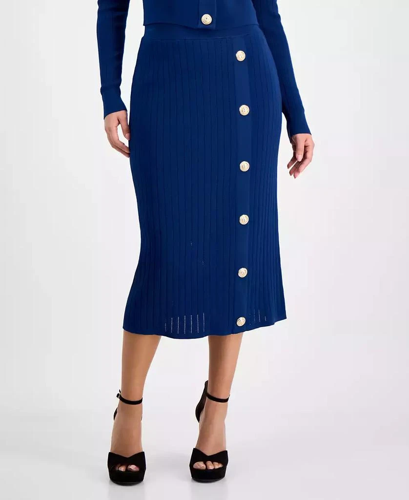 INC International Petite Button-Detail Sweater Skirt, Exclusively at Macy's 3