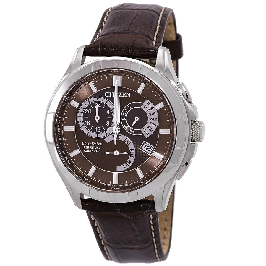 Citizen Eco-Drive Perpetual GMT Brown Dial Men's Watch BL8160-07X 1