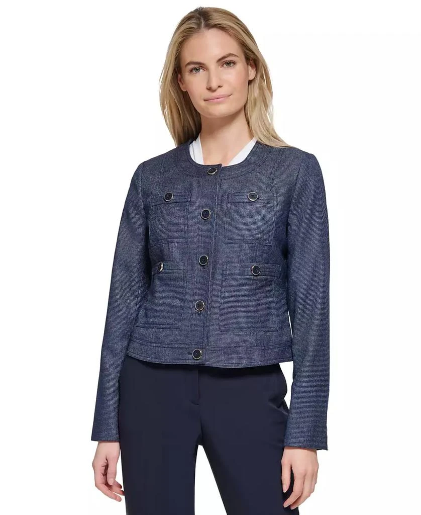 Tommy Hilfiger Women's Crewneck Button-Front Jacket 1