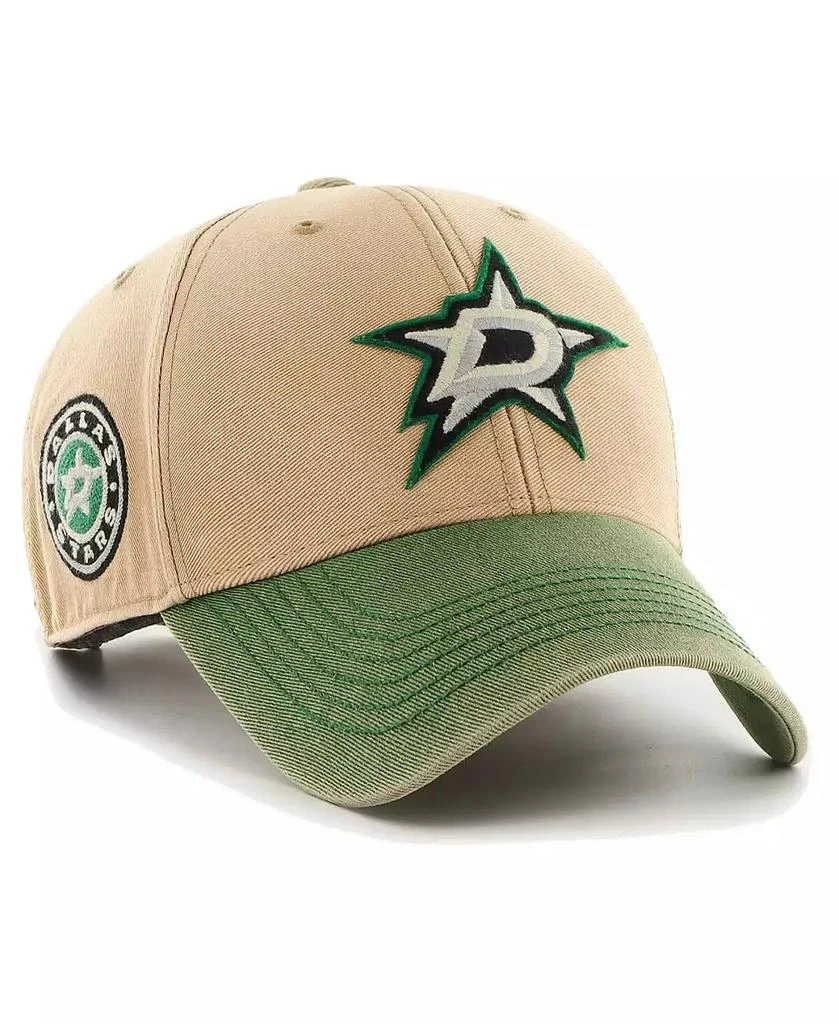 47 Brand Men's Khaki, Kelly Green Distressed Dallas Stars Dusted Sedgwick MVP Adjustable Hat 1