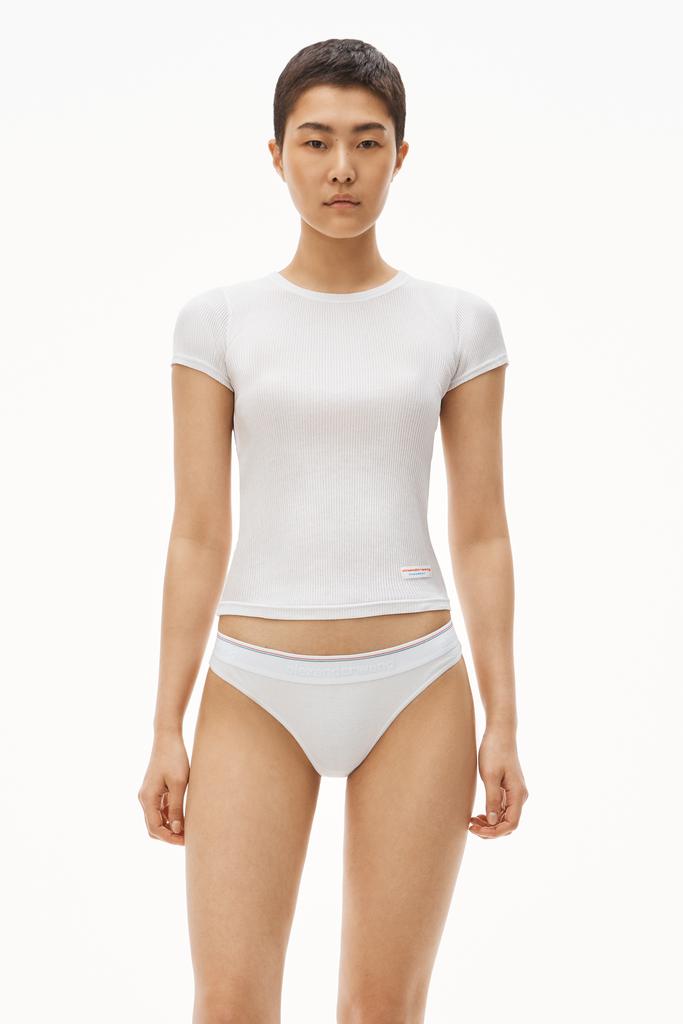 Alexander Wang Scoop Neck Ribbed Cotton Tee