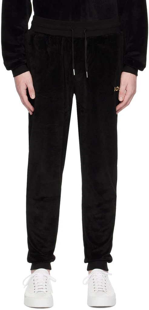 BOSS Black Embroidered Track Pants 1