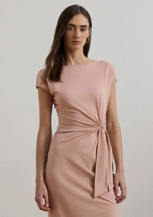 Ralph Lauren Ralph Lauren Tie Front Jersey Boat Neck Midi Dress 4