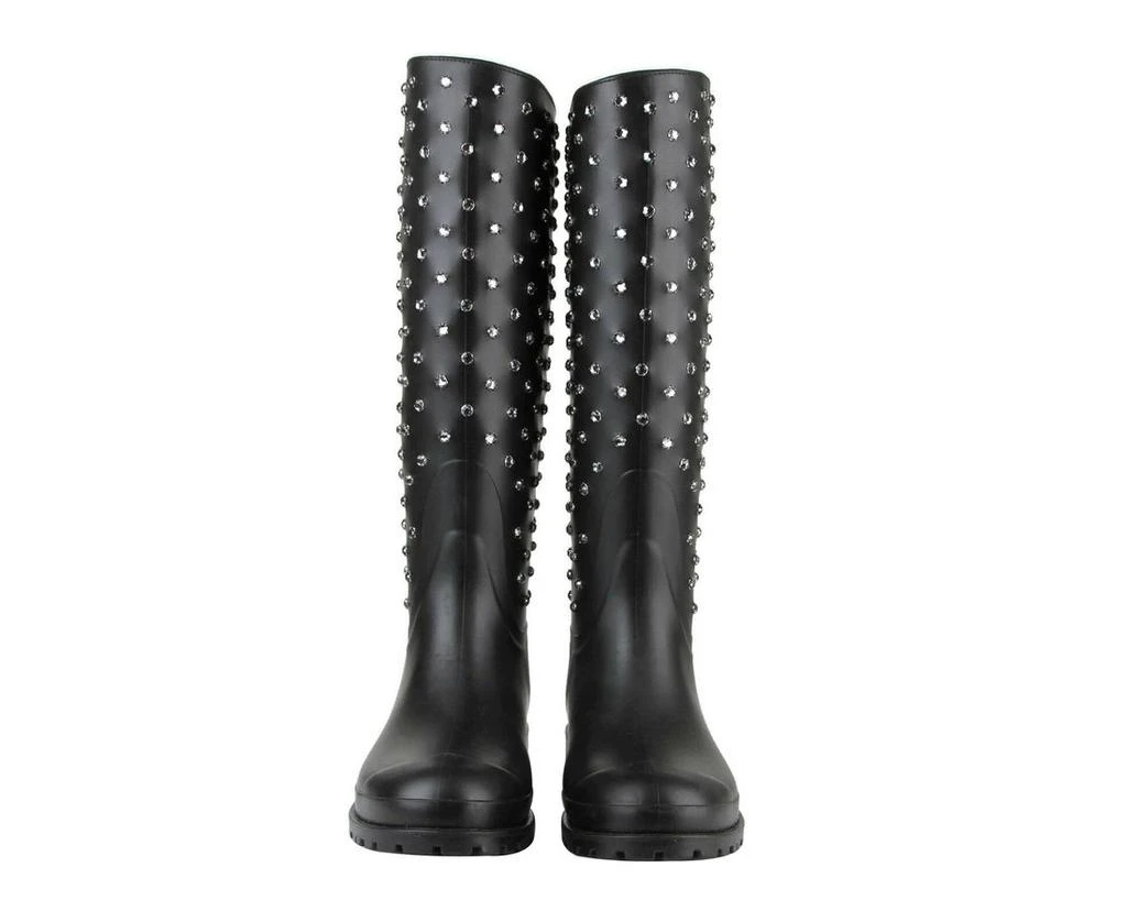 Yves Saint Laurent Women's  Rubber Rain Boots With Crystal Studs (35 EU / 5 US) 3