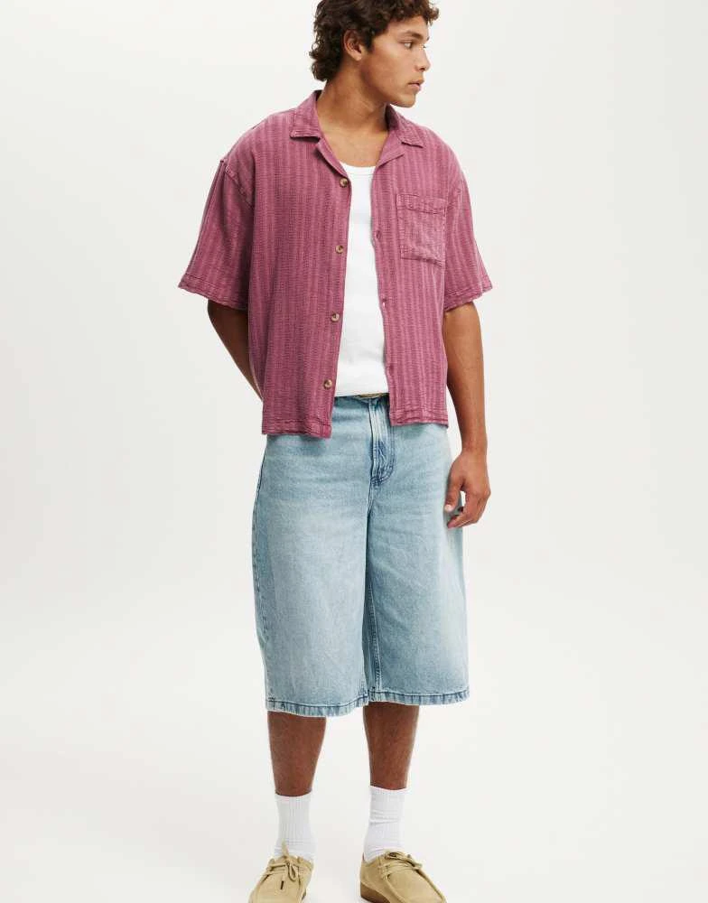 Cotton:On Cotton On Washed box fit short sleeve shirt in washed coral - PINK 3
