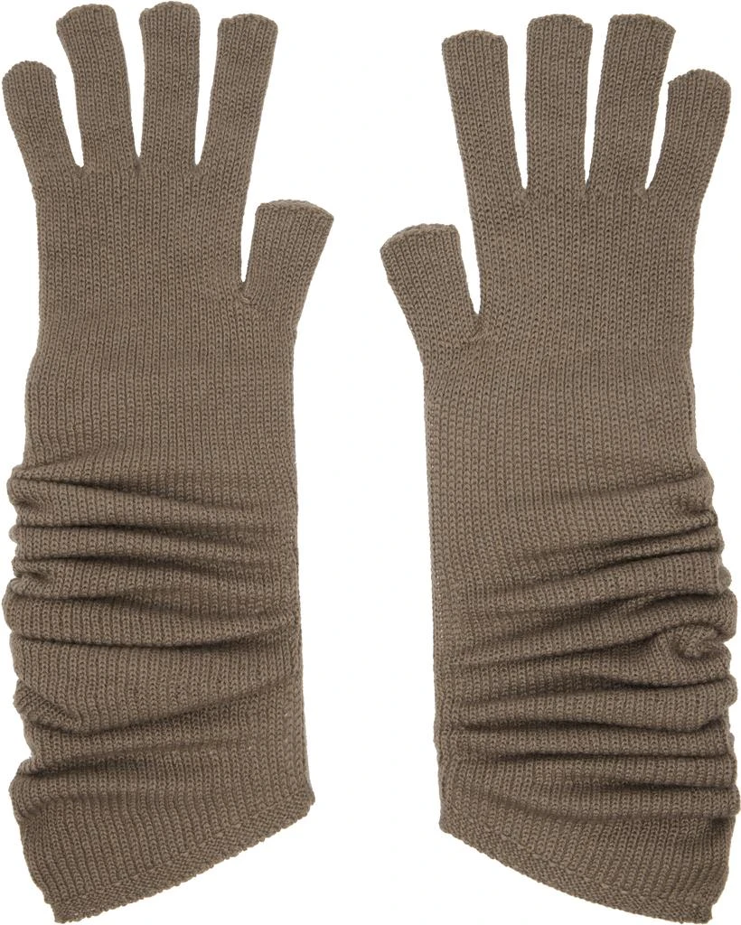 Homme Plissé Issey Miyake Taupe Cashmere Winter Gear Gloves 2