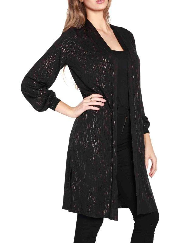 belldini Foil Print Long Open Front Cardigan 4