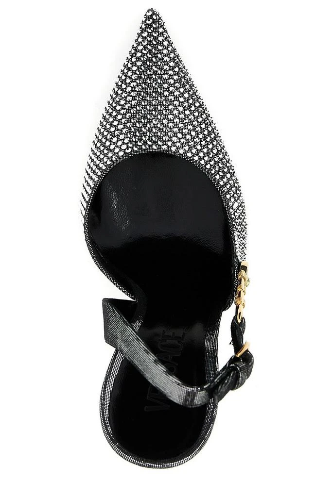 Versace Versace Pointed Toe Embellished Slingback Pumps 3