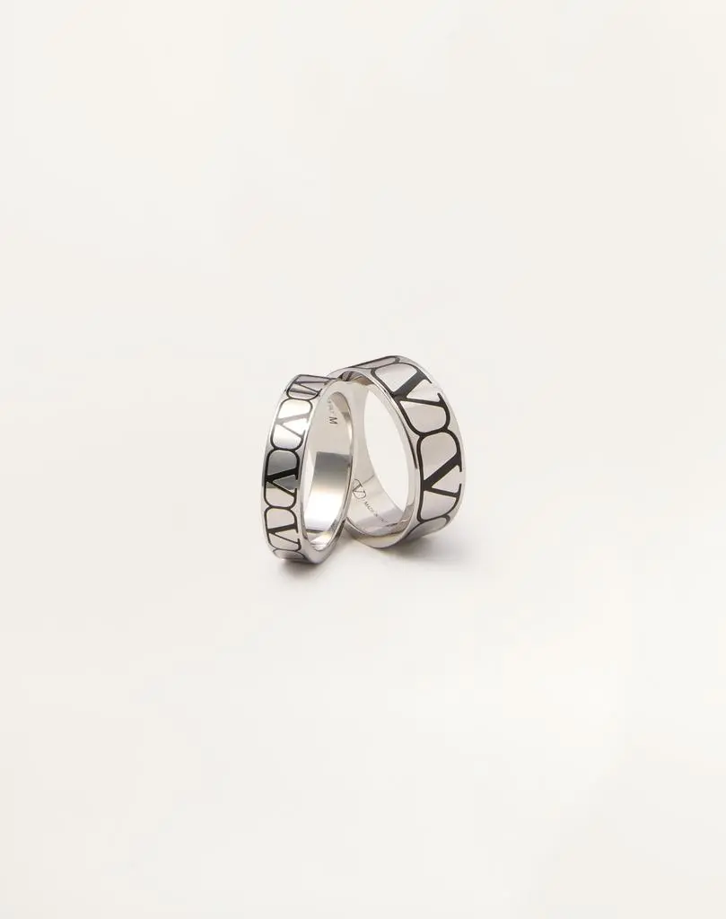 Valentino Valentino Logo Engraved 2 Pack Ring from Cettire