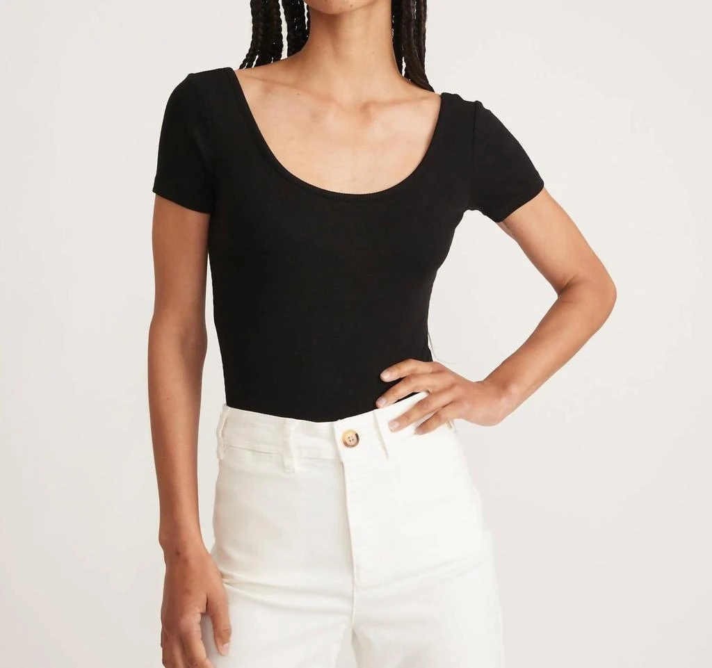 Marine Layer Marine Layer - Lexi Rib Short Sleeve Bodysuit 1