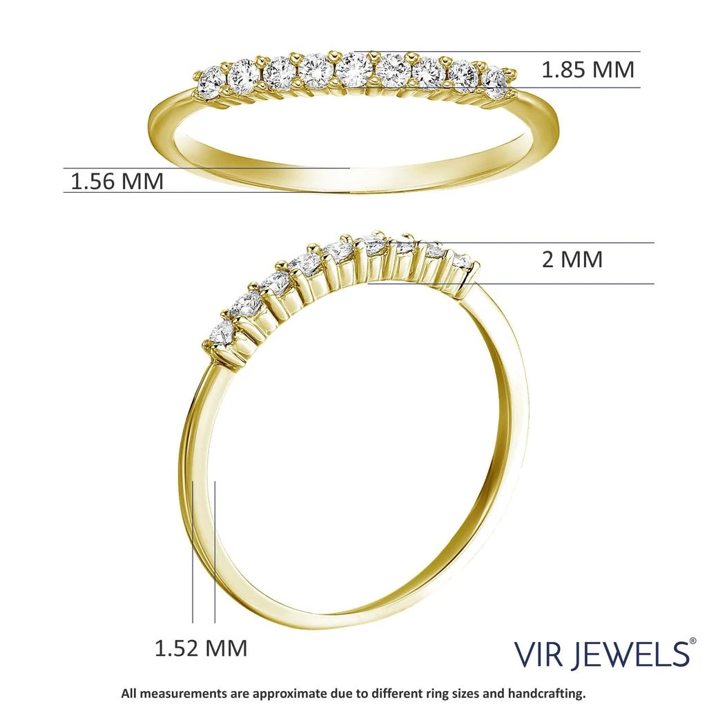 Vir Jewels 1/4 ctw Petite Diamond Wedding Band in 10K Yellow Gold 3