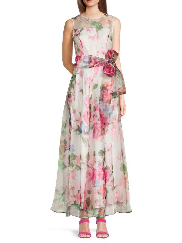 Eliza J Floral Wide Leg Organza Jumpsuit