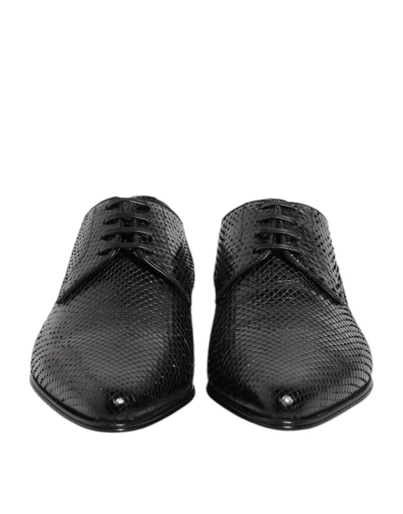 Dolce & Gabbana Dolce & Gabbana Black Exotic Leather Lace Up Derby Shoes