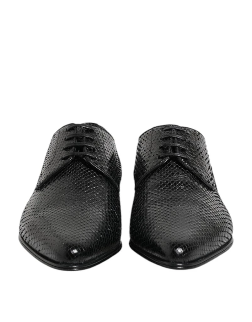 Dolce & Gabbana Dolce & Gabbana Black Exotic Leather Lace Up Derby Shoes 2