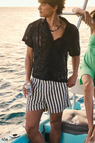 Urban Outfitters UO Liam Lace Short Sleeve Shirt 1