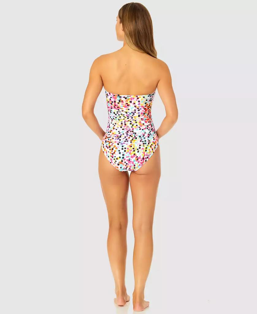 Anne Cole Women's Abstract Dot Twist-Front Bandeau One-Piece Swimsuit