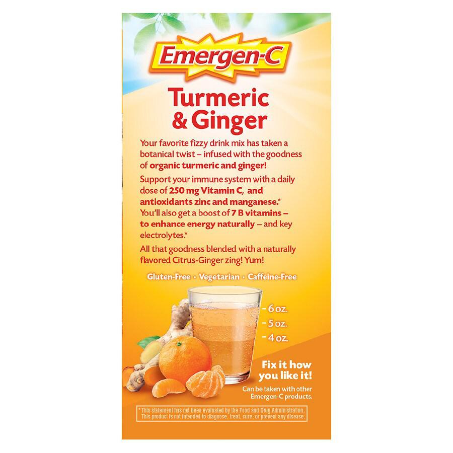 Emergen-C Citrus-Ginger Fizzy Drink Mix, Immune Support Turmeric, Ginger