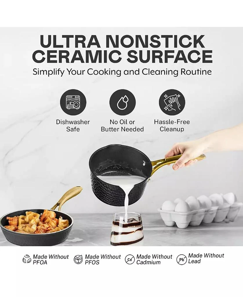 GraniteStone Charleston Collection 15-Piece Hammered Ceramic Coating Nonstick Cookware Set 3