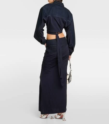 Christopher Esber Ruched denim maxi skirt 3