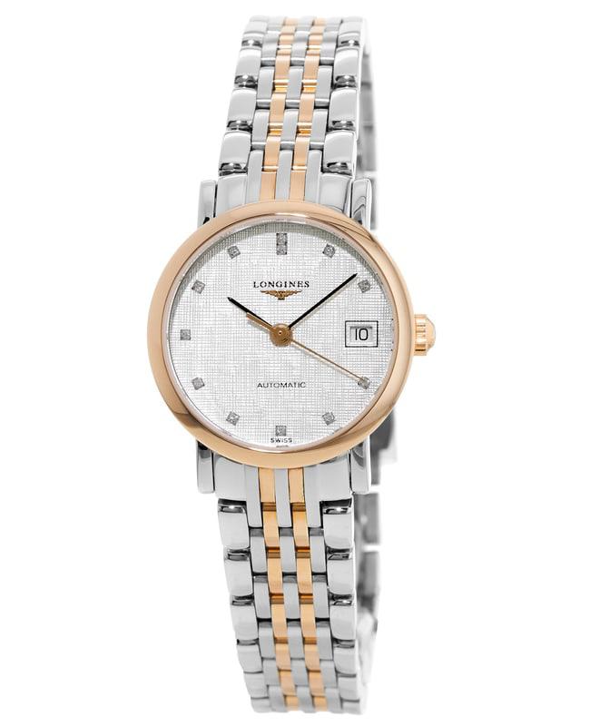 Longines Longines Elegant Automatic Steel & Rose Gold Women's Watch L4.309.5.77.7