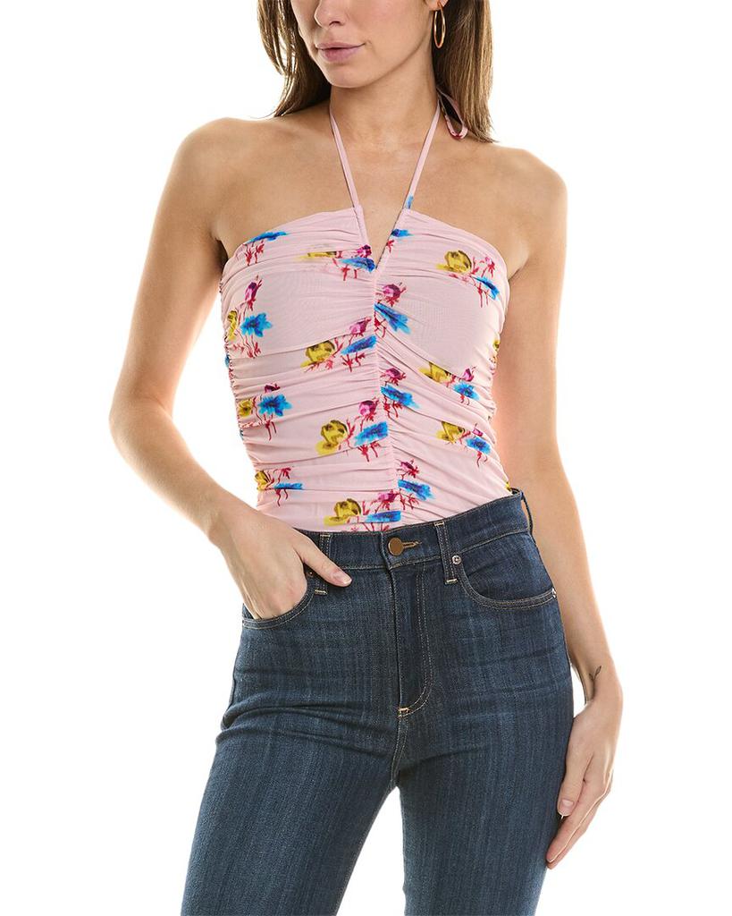Ganni Printed Mesh Top